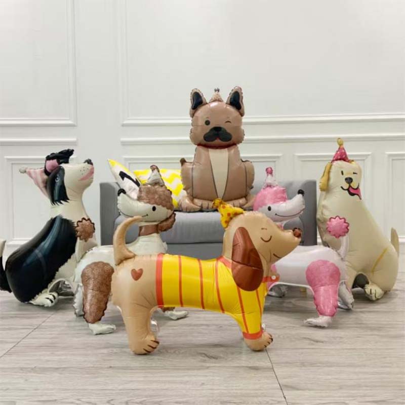 서있는 강아지 알루미늄 호일 공