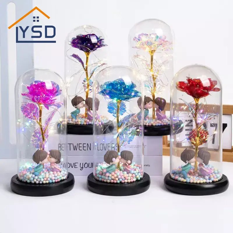 발렌타인 데이 유리 돔 꽃